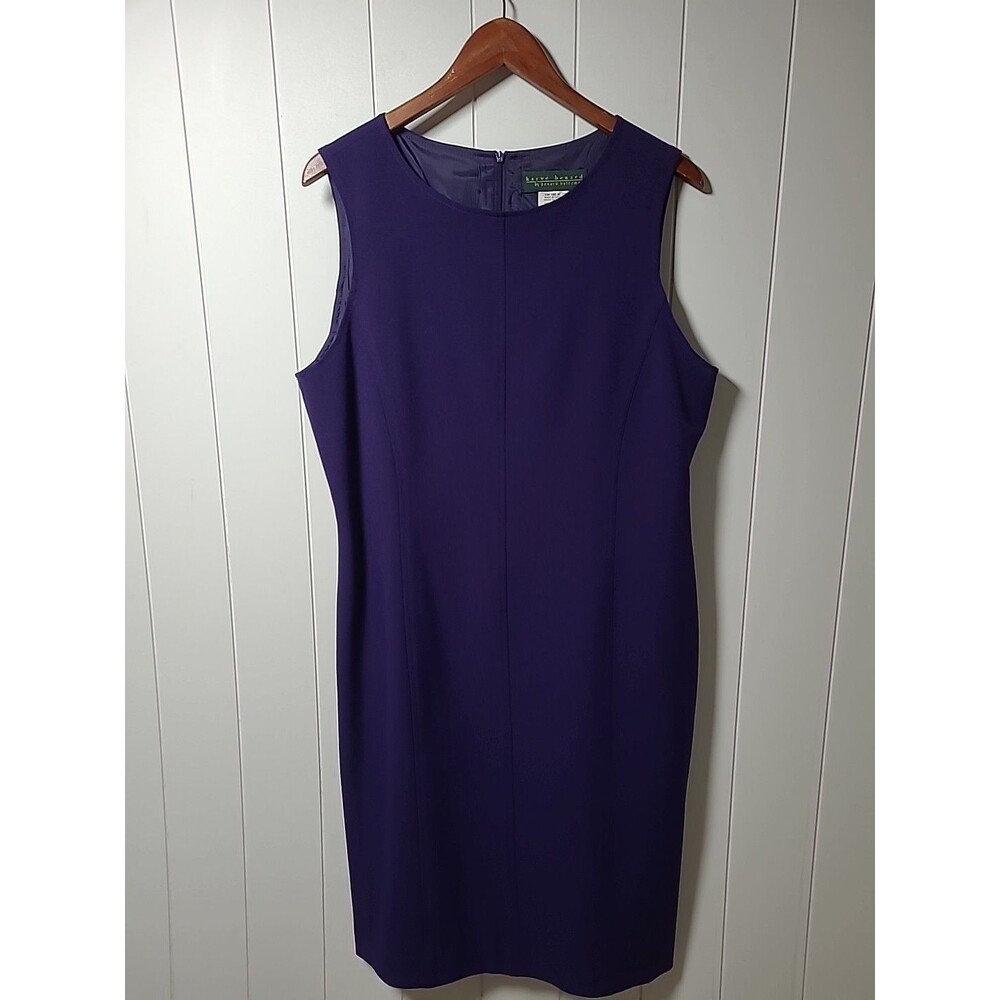 Harve Bernarde Dress Size 12 Purple Sleeveless Career Work Classic